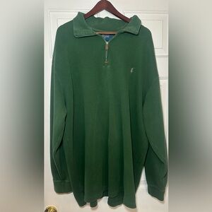 Polo Ralph Lauren Green Estate Rib 100% Cotton Quarter-Zip Pullover Sweater 3XLT